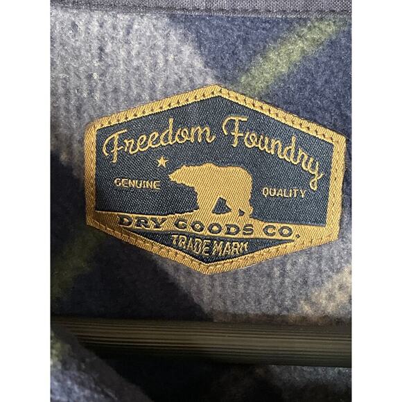 Freedom Foundry Dry Goods Co. Blue Grizzly Flannel Fleece Shirt XL - Picture 3 of 9